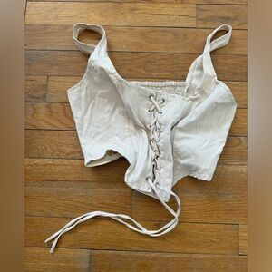 Long star small corset tie crop top